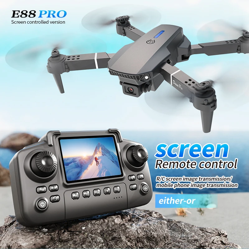 Drone Camera Wide Angle - Drone Professionale E88 PRO con Schermo,